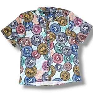 Red Ape | MCMXXXIII Medusa Coin Flip Button Down Mens Shirt - Plus SIZE 4x